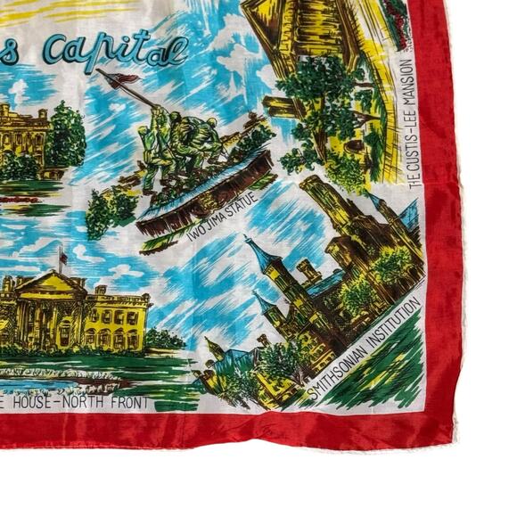 Vintage Washington DC 100% Rayon Made in Japan Souvenir Scarf - Picture 5 of 7